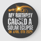 Totale zonsverduistering 2024 Grappige verjaardag Grote Klok (Voorkant)