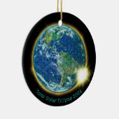 Totale Zonsverduistering 2024 heilige geometrie Keramisch Ornament (Rechts)