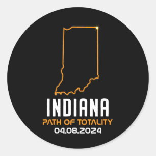 Totale Zonsverduistering 2024 Indiana April 8 Amer Ronde Sticker