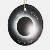 Totale zonsverduistering 2024 keramisch ornament (Links)