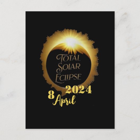 Totale Zonsverduistering 2024 Kijkfeest Briefkaart (Voorkant)
