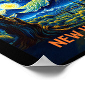 Totale Zonsverduistering 2024 New Hampshire Sterre Poster (Hoek)