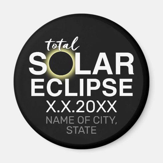 Totale Zonsverduistering - 2024 of aangepaste datu Magneet (Voorkant)