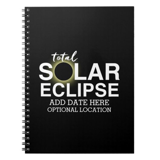 Totale Zonsverduistering - 2024 of aangepaste datu Notitieboek (Voorkant)