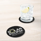 Totale Zonsverduistering - 2024 of aangepaste datu Ronde Kartonnen Onderzetter (Insitu)