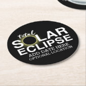 Totale Zonsverduistering - 2024 of aangepaste datu Ronde Kartonnen Onderzetter (Gebogen)