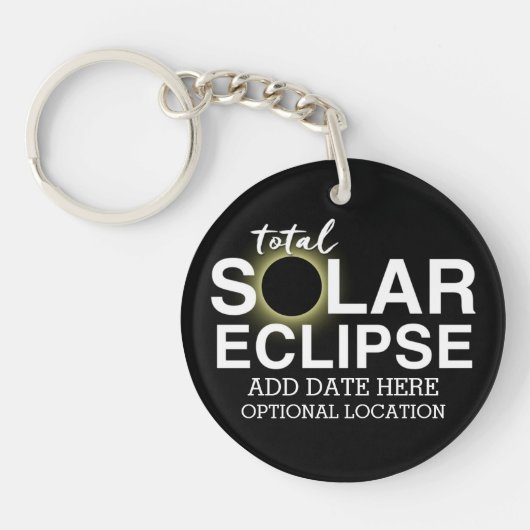 Totale Zonsverduistering - 2024 of aangepaste datu Sleutelhanger (Voorkant)