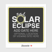 Totale Zonsverduistering - 2024 of aangepaste datu Sticker (Vel)