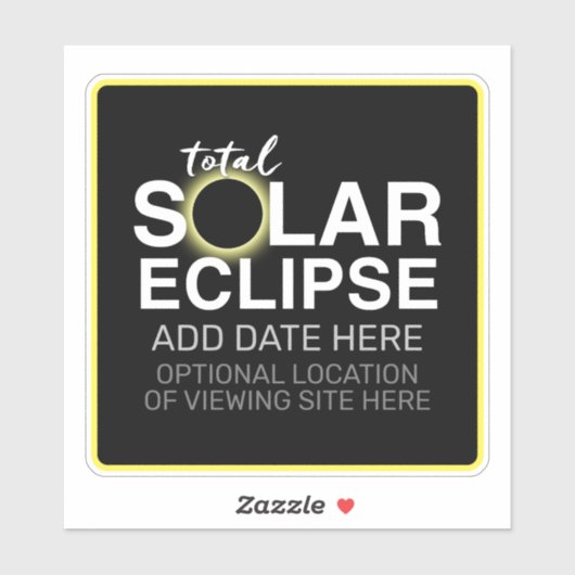 Totale Zonsverduistering - 2024 of aangepaste datu Sticker (Vel)
