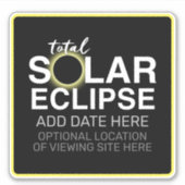 Totale Zonsverduistering - 2024 of aangepaste datu Sticker (Voorkant)
