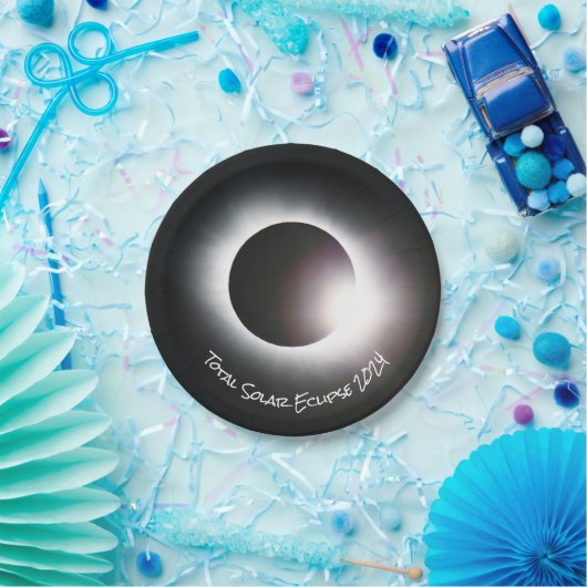Totale zonsverduistering 2024 papieren bordje (Feest)