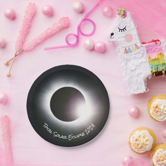 Totale zonsverduistering 2024 papieren bordje (Feest)