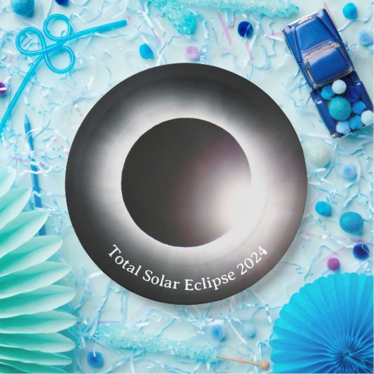 Totale zonsverduistering 2024 papieren bordje (Feest)