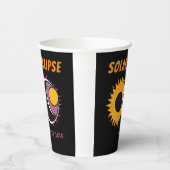 Totale zonsverduistering 2024 pop art design papieren bekers (Links)