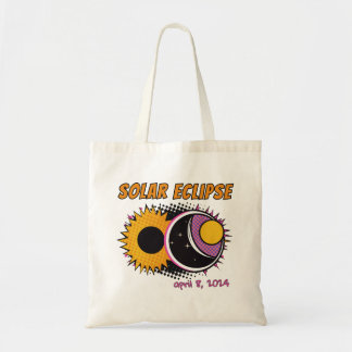 Totale zonsverduistering 2024 pop art design tote bag