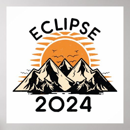 Totale Zonsverduistering 2024 Poster (Voorkant)