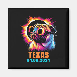 Totale Zonsverduistering 2024 Pug Dog met Gles Magneet