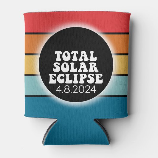 Totale Zonsverduistering - 2024 retro ontwerp Blikjeskoeler (Voorkant)