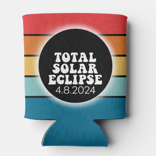 Totale Zonsverduistering - 2024 retro ontwerp Blikjeskoeler (Achterkant)