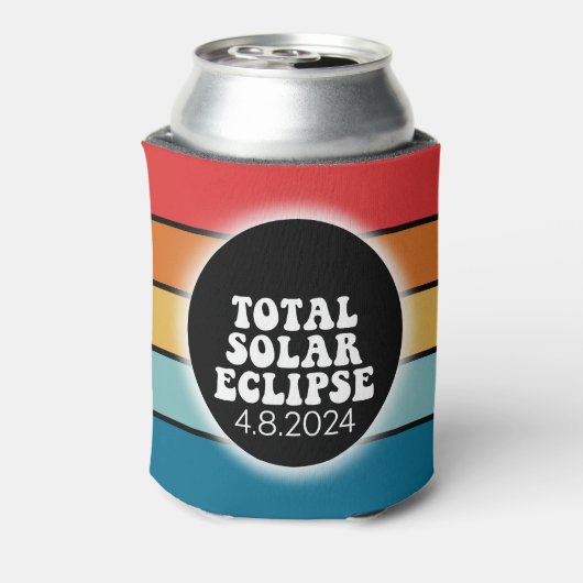 Totale Zonsverduistering - 2024 retro ontwerp Blikjeskoeler (Blikje Achterkant)