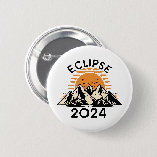 Totale Zonsverduistering 2024 Ronde Button 5,7 Cm (Voorkant /achterkant)
