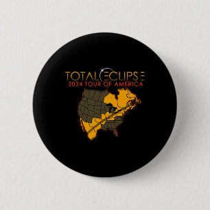 Totale Zonsverduistering 2024 Ronde van Amerika 04 Button 5,7 Cm