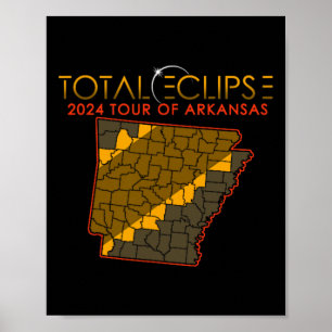 Totale Zonsverduistering 2024 Ronde van Arkansas Poster