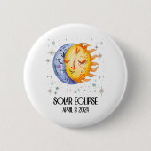 Totale Zonsverduistering 2024 Schattigee Zonsverdu Ronde Button 5,7 Cm (Voorkant)