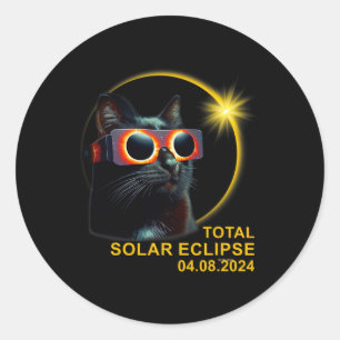 Totale Zonsverduistering 2024 Schattigee Zonsverdu Ronde Sticker