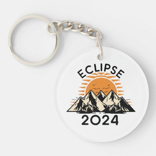Totale Zonsverduistering 2024 Sleutelhanger (Voorkant)