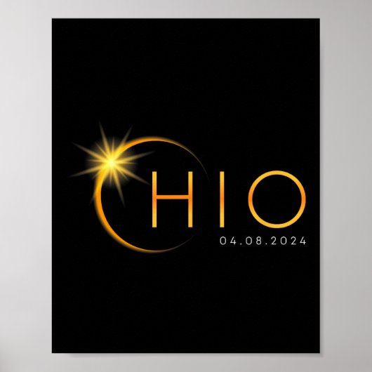 Totale Zonsverduistering 2024 State Ohio Totality Poster (Voorkant)