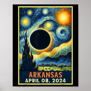 Totale Zonsverduistering 2024 Sterrennacht Poster