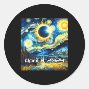 Totale Zonsverduistering 2024 Sterrennacht Schilde Ronde Sticker