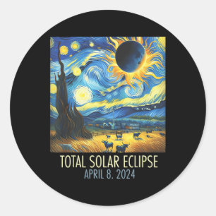 Totale Zonsverduistering 2024 Sterrennacht Schilde Ronde Sticker