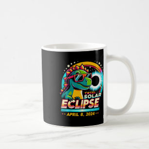 Totale Zonsverduistering 2024 T-rex Draagt Zonnegl Koffiemok