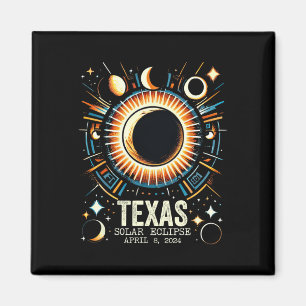 Totale Zonsverduistering 2024 Texas April 8 Abstra Magneet