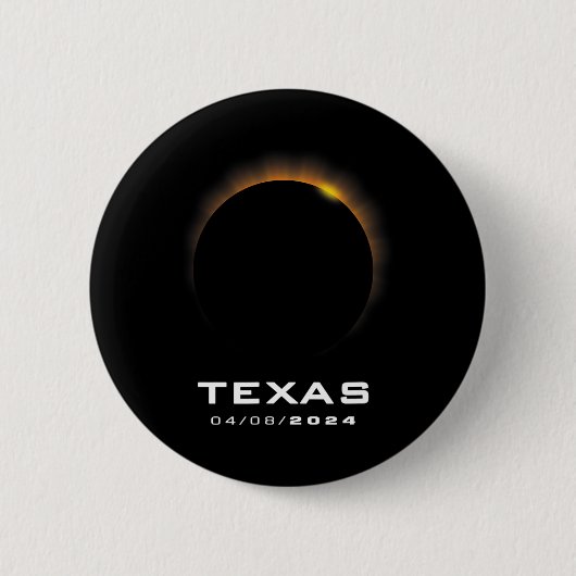 Totale Zonsverduistering 2024 Texas Ronde Button 5,7 Cm (Voorkant)