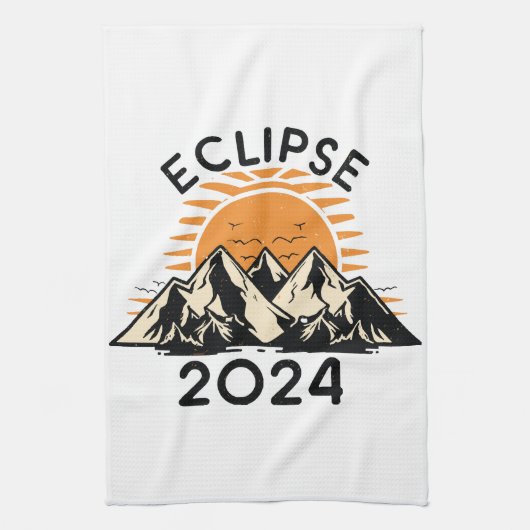 Totale Zonsverduistering 2024 Theedoek (Verticaal)