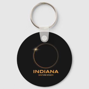 Totale Zonsverduistering 2024 Totaal Indiana Sleutelhanger