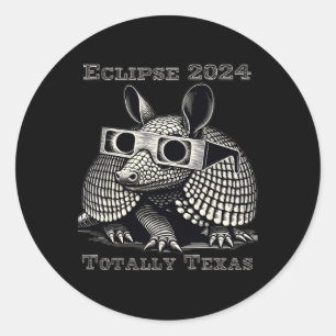 Totale Zonsverduistering 2024 Totaal Texas Ronde Sticker