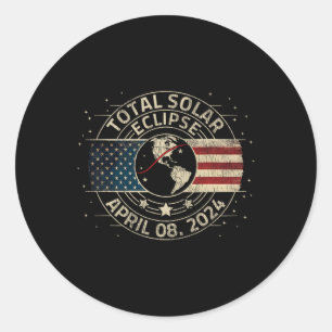 Totale Zonsverduistering 2024 Totaal Verduistering Ronde Sticker