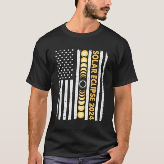 Totale Zonsverduistering 2024 Totaliteitsfasen US T-shirt (Voorkant)