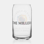 Totale Zonsverduistering 2024 tweemaal in een leve Blikvorm Glas (Achterkant)