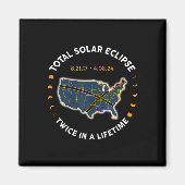 Totale Zonsverduistering 2024 tweemaal in een leve Magneet (Voorkant)