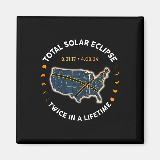 Totale Zonsverduistering 2024 tweemaal in een leve Magneet (Voorkant)