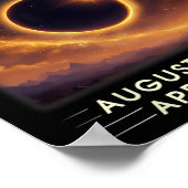 Totale Zonsverduistering 2024 tweemaal in een leve Poster (Hoek)