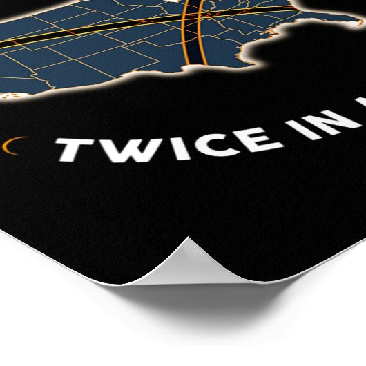 Totale Zonsverduistering 2024 tweemaal in een leve Poster (Hoek)