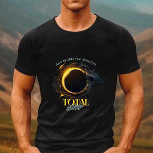 Totale zonsverduistering 2024 Uw stadstaat T-shirt