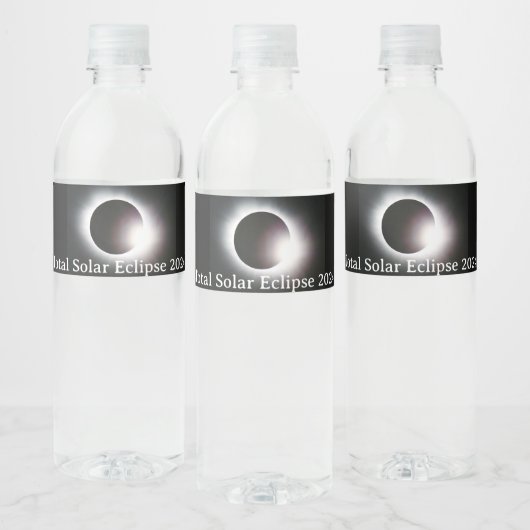 Totale zonsverduistering 2024 waterfles etiket (Flessen)