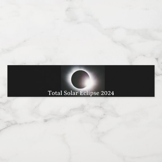 Totale zonsverduistering 2024 waterfles etiket (Enkel label)